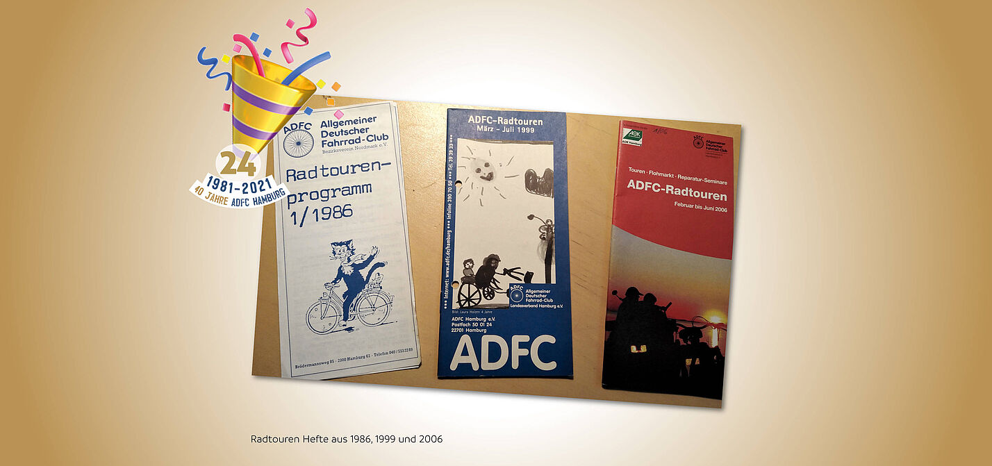 ADFC Jubel Webseite_9 Radtouren Hefte aus 1986, 1999 und 2006